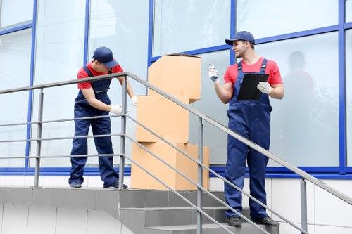 Careful loading of furniture into a removal van