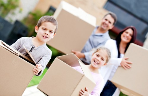 Packed student belongings ready for collection in Lambeth