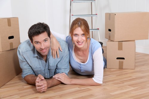 Removal van and movers handling a residential relocation in Lambeth