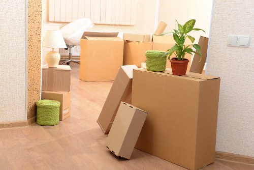 Removal van helping with flat moves and stairs in Lambeth
